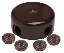 Коробка-ретро распределительная пластик Bironi Лизетта 78х30мм коричневый картинка